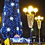 Новорічне оформлення електричними гірляндами площі міста Черкаси - Різдвяна ялинка, світлові фонтани, ліхтарі освітлення Новорічне оформлення електричними гірляндами площі міста Черкаси - Різдвяна ялинка, світлові фонтани, ліхтарі освітлення